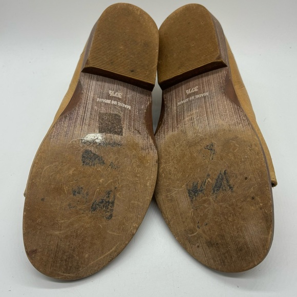 Free People Mont Blanc D'Orsay Sandal Women Size 37.5 US 7 Tan Leather Flat - Picture 8 of 9